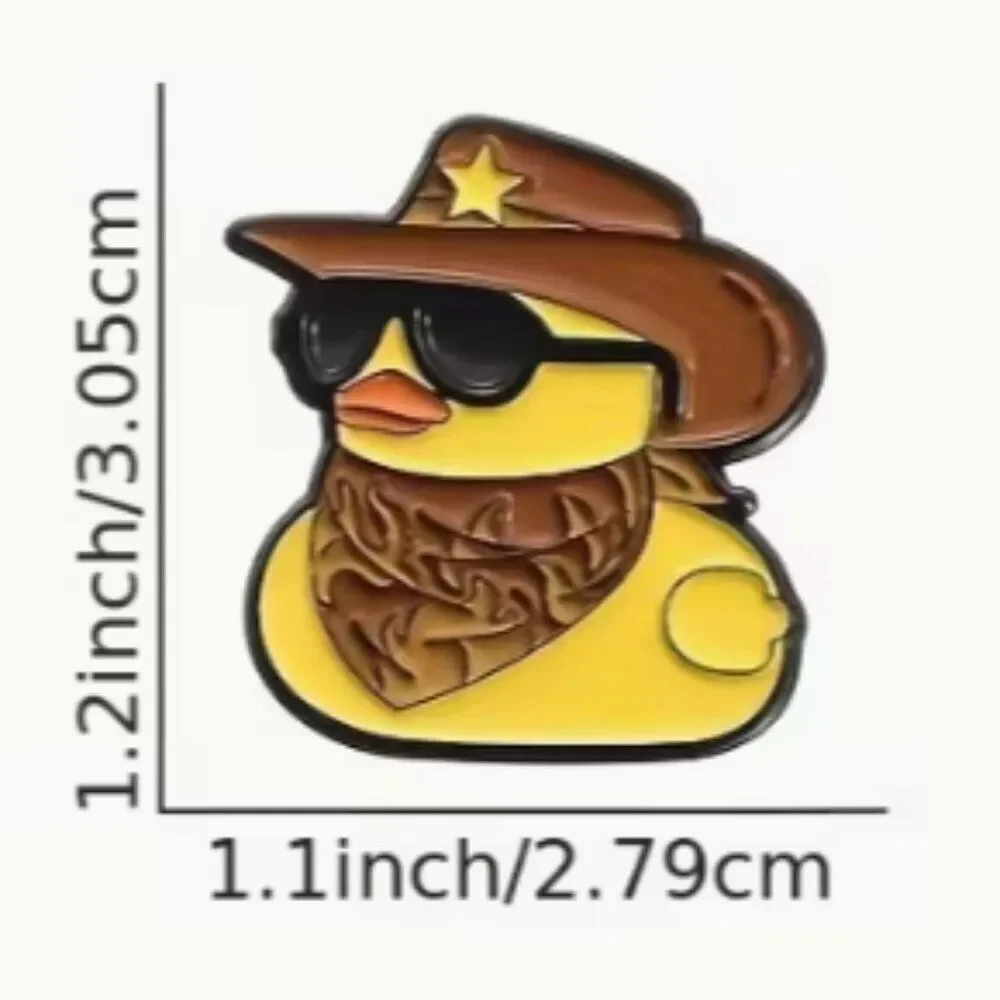 Cool Cowboy Rubber Duck Enamel Lapel Pin | Yellow Ducky Hat Sunglasses Bandana
